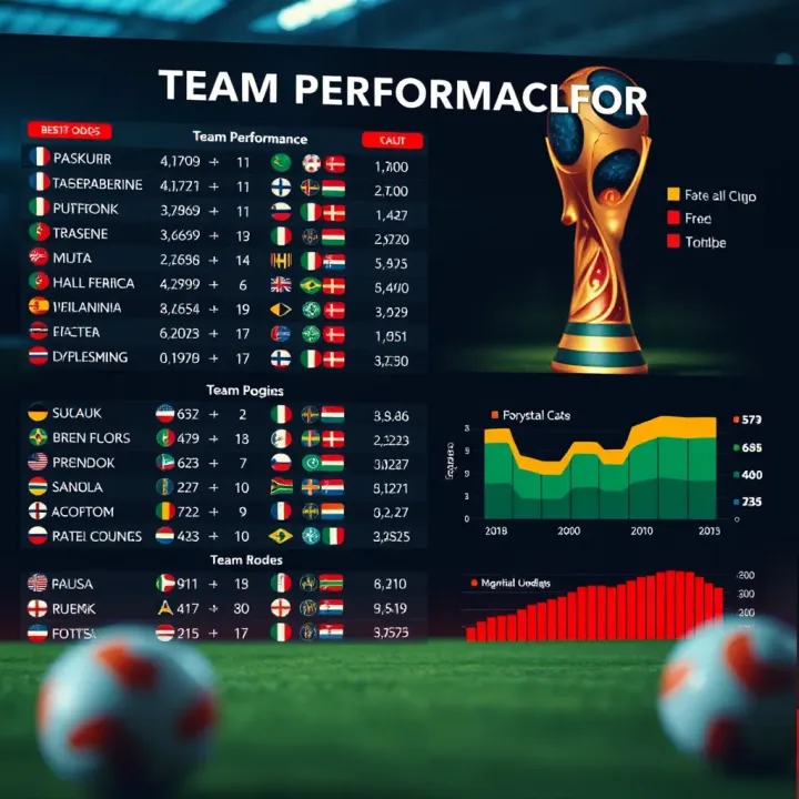 Detailed chart illustrating team performance metrics and betting odds for World Cup matches