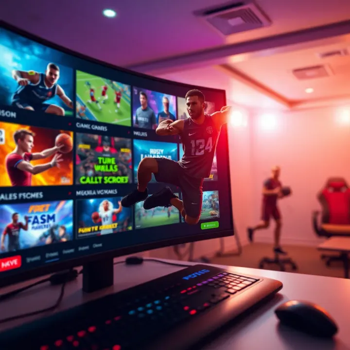 A vibrant digital interface showcasing popular esports games used for online betting in Nigeria