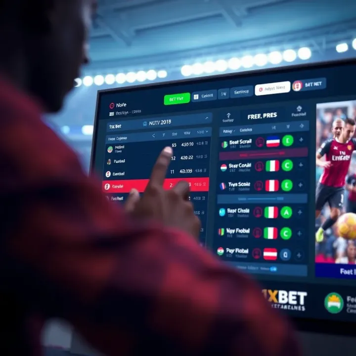 User interacting with a betting platform interface showing odds and match details