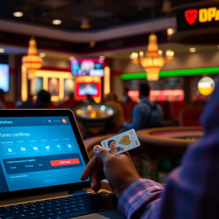 Digital payment platform interface showcasing secure casino transaction options