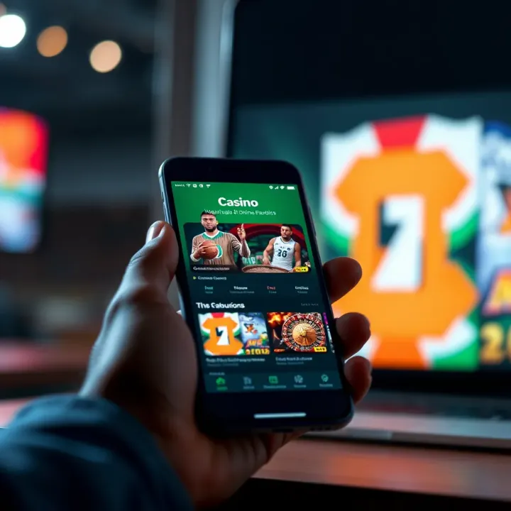 Illustration of mobile device displaying Nigerian online casino with integrated OPay payment features