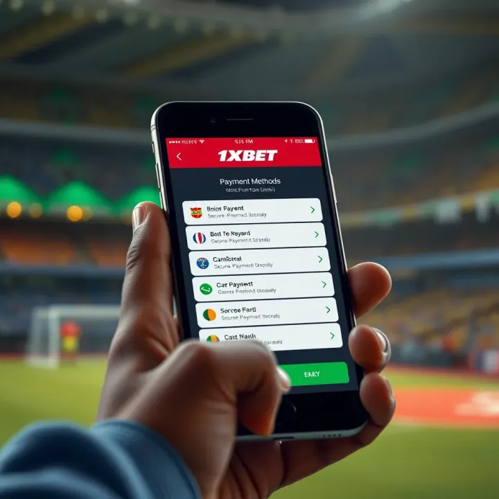 Secure payment options displayed on 1xBet mobile app tailored for Nigerian currency