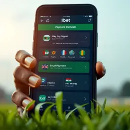 Secure payment methods icons including local Nigerian options displayed within the 1xbet app for easy deposits and withdrawals