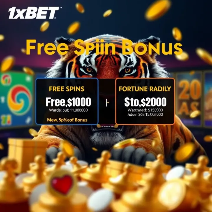 Graphic showcasing bonus free spins and wagering details for the Fortune Tiger promotion