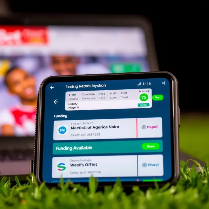 Funding Methods Available for 1xBet Users in Nigeria Digital wallet showing Nigerian Naira funding options on betting website