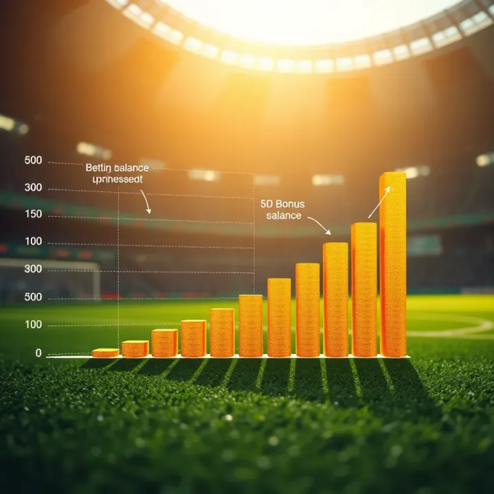 Graph illustrating the growth of betting balance through optimized use of bonus funds