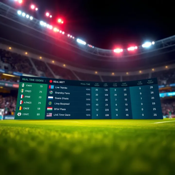 User interface showing live betting options for a football game with real-time odds