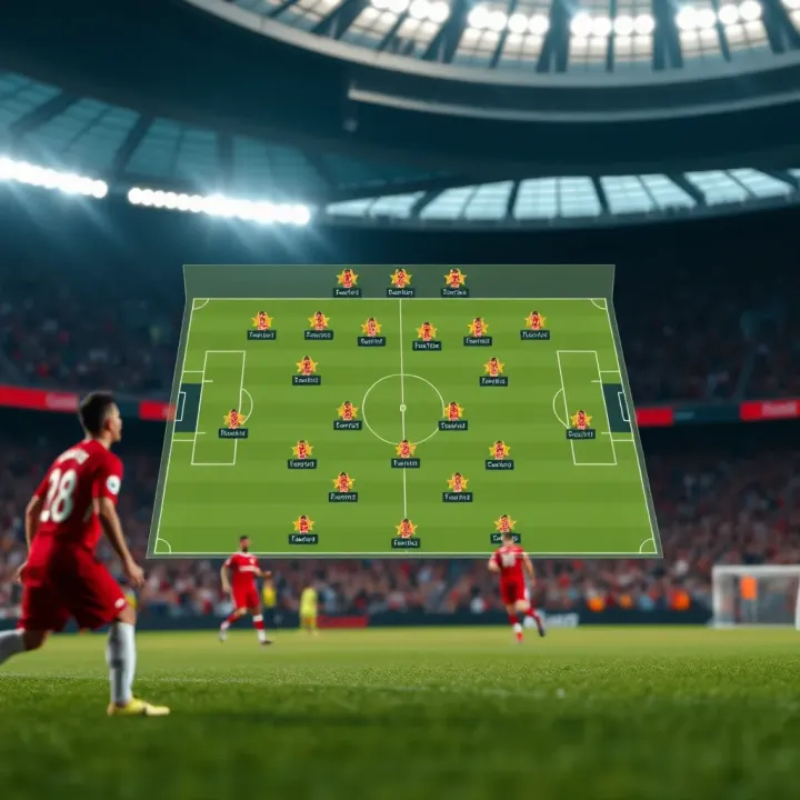 Detailed football pitch diagram highlighting team formations and tactical strategies