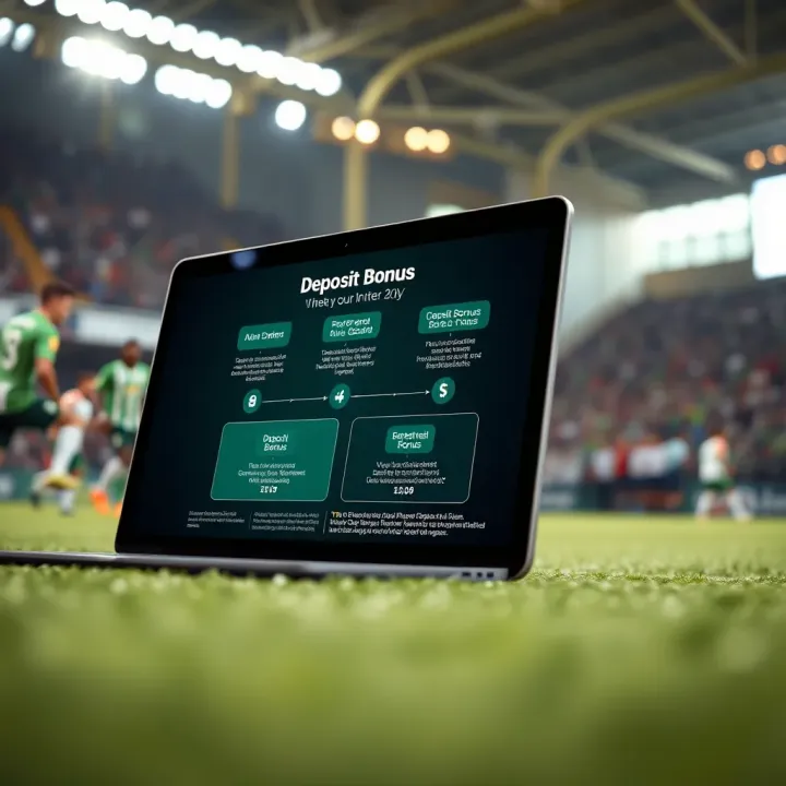 Diagram illustrating the procedure to claim a deposit bonus on an online betting platform